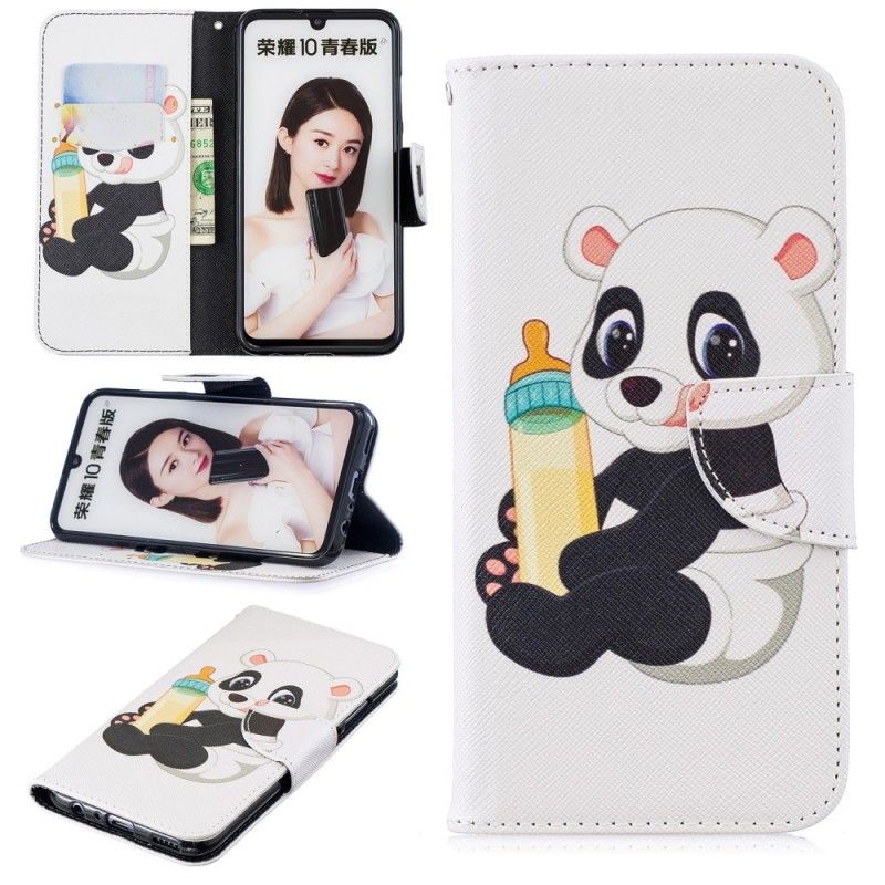 Skórzany Futerał Honor 10 Lite Etui na Telefon Mała Panda