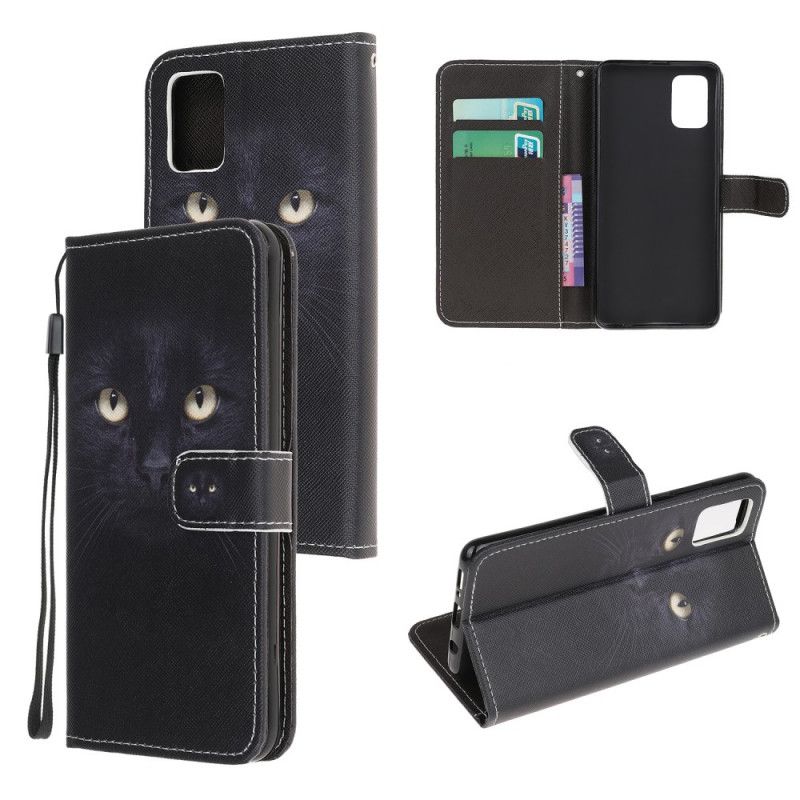 Etui Folio Samsung Galaxy M51 Czarne Oczy Kota Ze Stringami Etui Ochronne