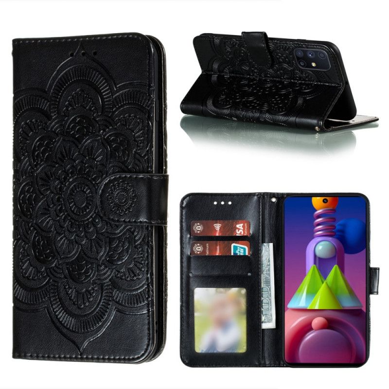 Etui Folio Samsung Galaxy M51 Szary Czarny Cała Mandala Etui Ochronne