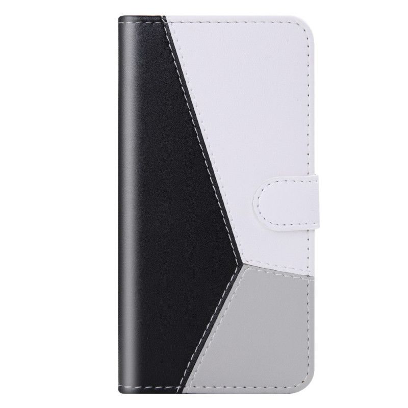 Etui Folio Samsung Galaxy M51 Szary Czarny Trójkolorowy Efekt Skóry Etui Ochronne