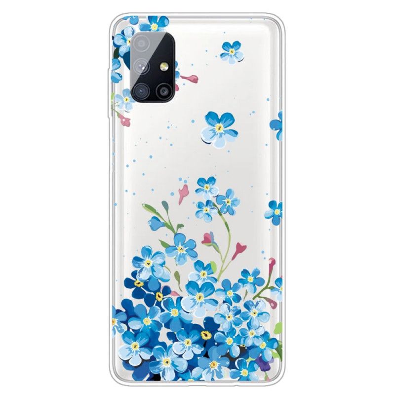 Etui Samsung Galaxy M51 Niebieskie Kwiaty