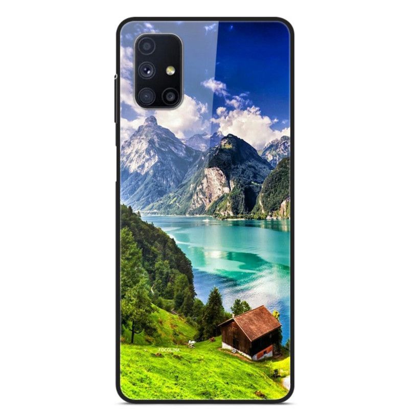 Etui Samsung Galaxy M51 Zielony Biały Hybryda Górska