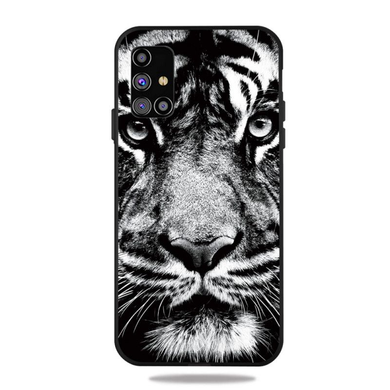 Futerały Samsung Galaxy M51 Etui na Telefon Czarno-Biały Tygrys
