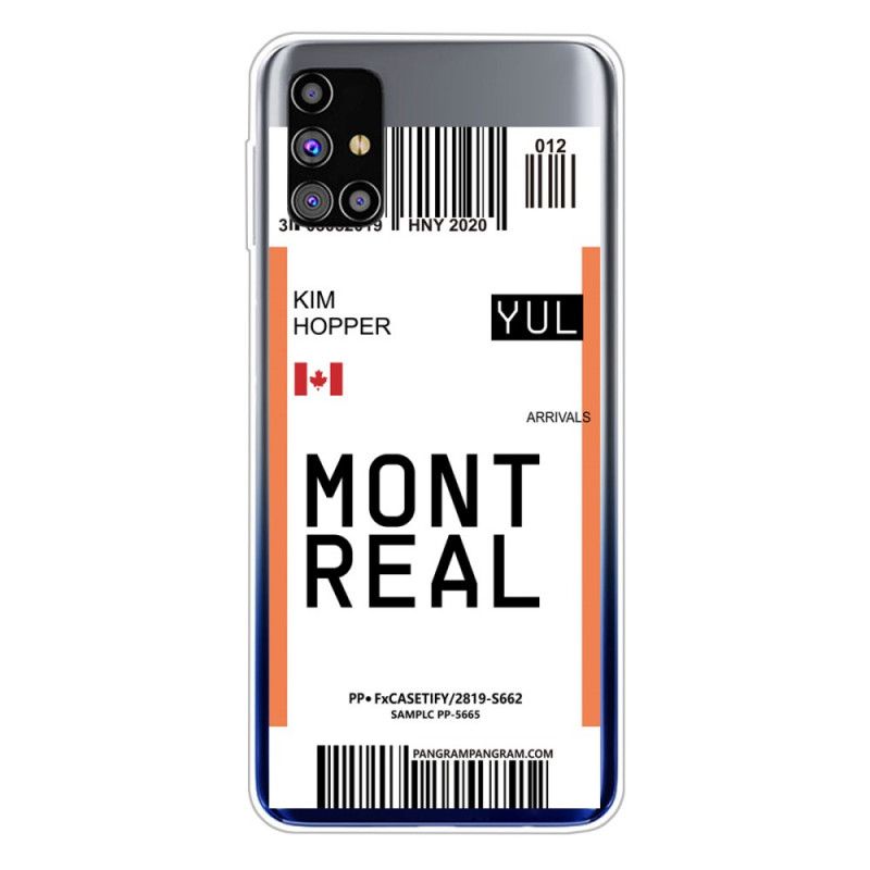 Futerały Samsung Galaxy M51 Etui na Telefon Karta Pokładowa Do Montrealu