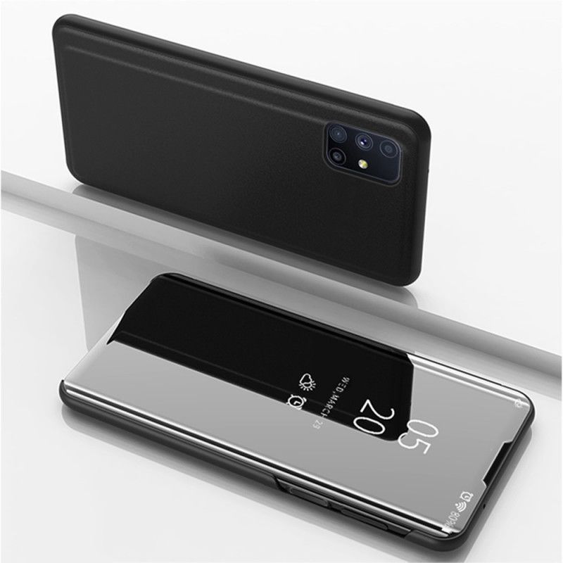 Zobacz Pokrywę Samsung Galaxy M51 Granatowy Czarny Lustro I Imitacja Skóry