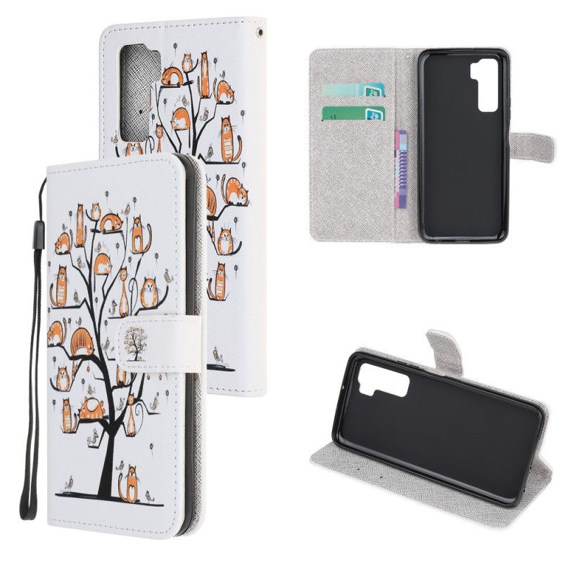 Etui Folio Huawei P40 Lite 5G Funky Stringi Kotki