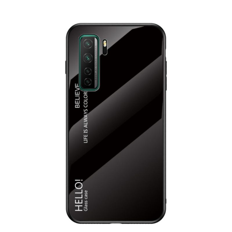 Etui Huawei P40 Lite 5G Biały Czarny Witam Szkło Hartowane Etui Ochronne