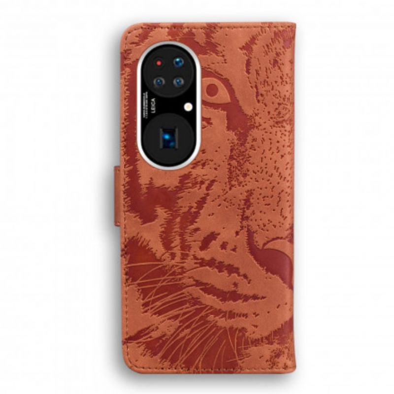 Etui Folio Do Huawei P50 Tygrys Nadruku Twarzy