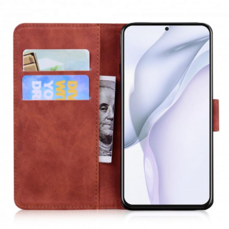 Etui Folio Do Huawei P50 Tygrys Nadruku Twarzy