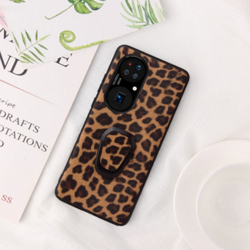 Etui Huawei P50 Leopard Style Ring-obsługa