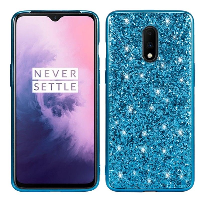 Futerały OnePlus 7 Czerwony Czarny Etui na Telefon Brokat Premium