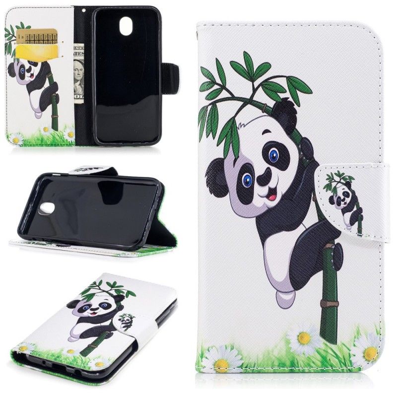 Etui Folio Samsung Galaxy J7 2017 Panda Na Bambusie Etui Ochronne