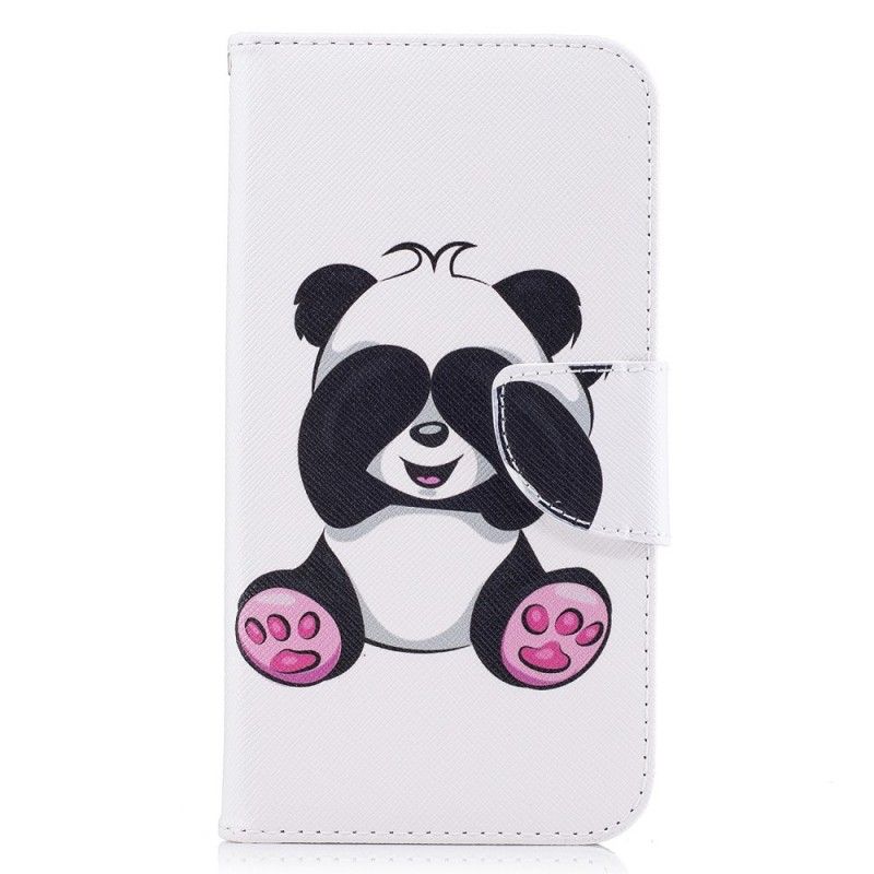 Skórzany Futerał Samsung Galaxy J7 2017 Etui na Telefon Zabawna Panda