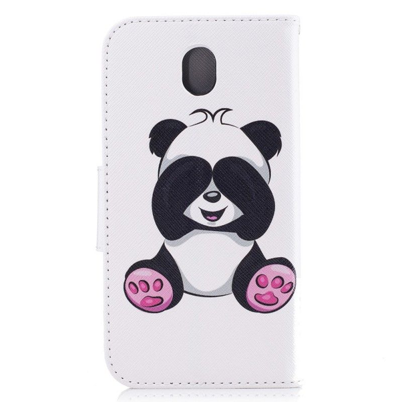 Skórzany Futerał Samsung Galaxy J7 2017 Etui na Telefon Zabawna Panda