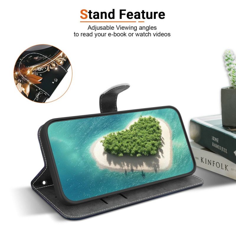 Etui Folio Do Xiaomi Redmi Note 15 5g CZarno-złote Serce