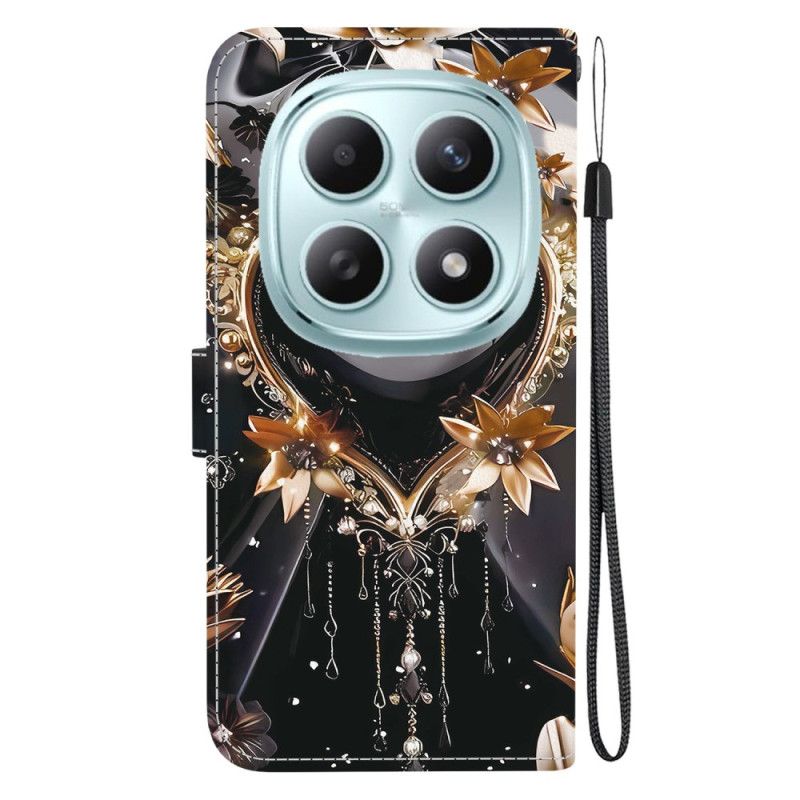 Etui Folio Do Xiaomi Redmi Note 15 5g CZarno-złote Serce