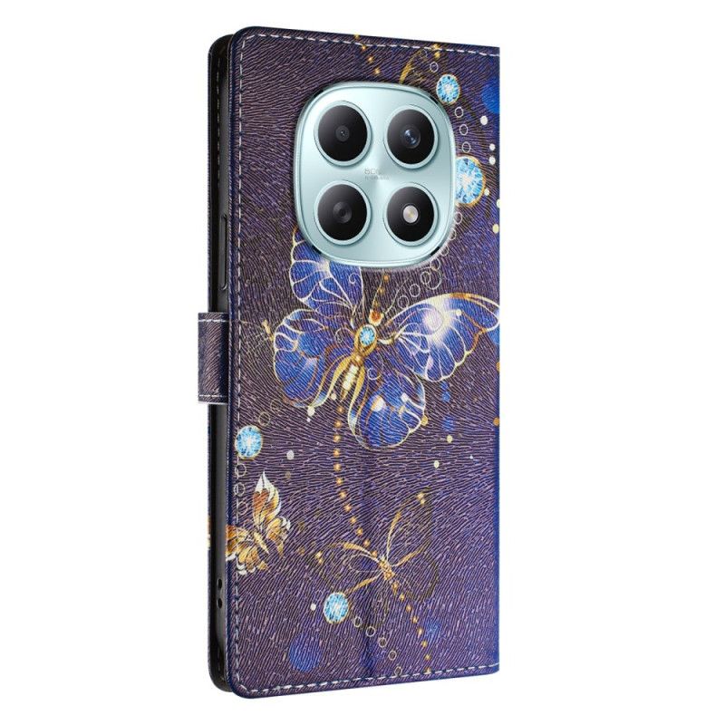 Etui Folio Do Xiaomi Redmi Note 15 5g Niebieski Motyl