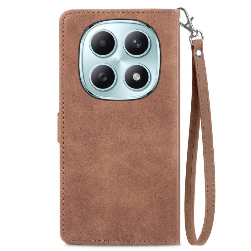 Etui Folio Do Xiaomi Redmi Note 15 5g Pasek Z Koronki W Kwiaty