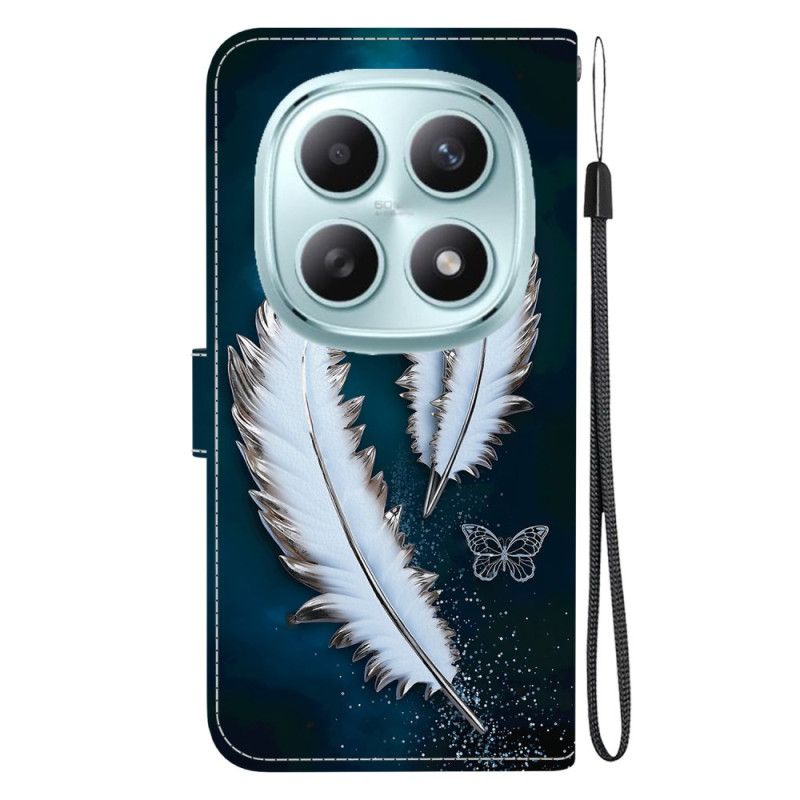 Etui Folio Xiaomi Redmi Note 15 5g Białe Pióra Etui Ochronne