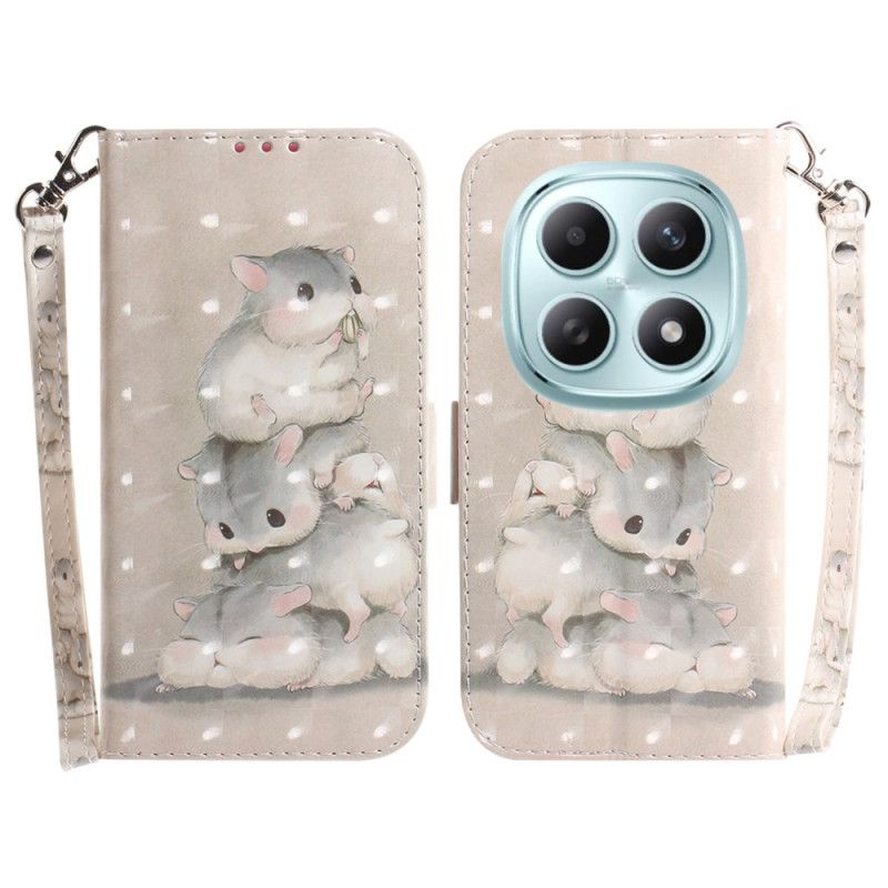 Etui Folio Xiaomi Redmi Note 15 5g Chomiki Ze Smyczką Etui Ochronne