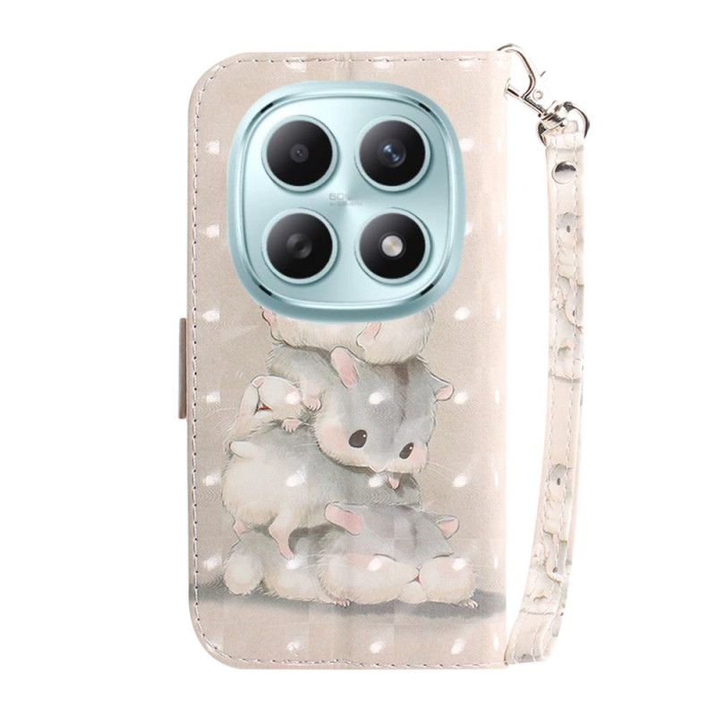 Etui Folio Xiaomi Redmi Note 15 5g Chomiki Ze Smyczką Etui Ochronne