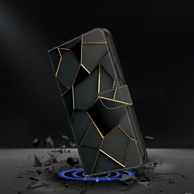 Etui Folio Xiaomi Redmi Note 15 5g CZarno-złoty Wzór Etui Ochronne