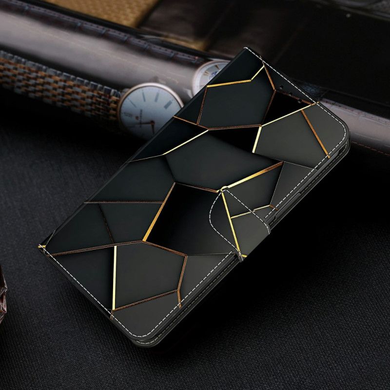 Etui Folio Xiaomi Redmi Note 15 5g CZarno-złoty Wzór Etui Ochronne