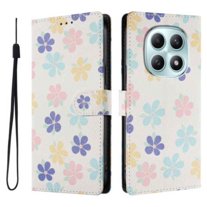 Etui Folio Xiaomi Redmi Note 15 5g Kolorowe Kwiaty Etui Ochronne