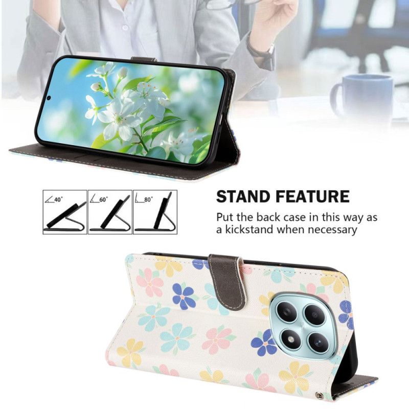 Etui Folio Xiaomi Redmi Note 15 5g Kolorowe Kwiaty Etui Ochronne
