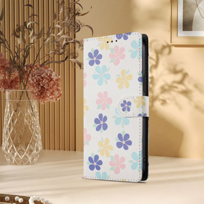 Etui Folio Xiaomi Redmi Note 15 5g Kolorowe Kwiaty Etui Ochronne