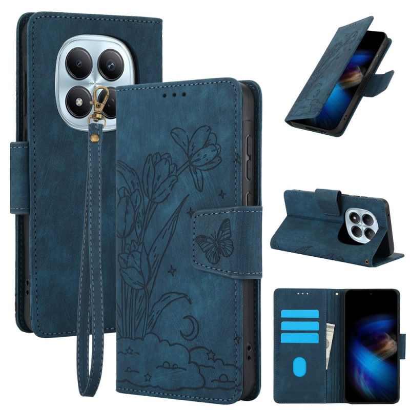 Etui Folio Xiaomi Redmi Note 15 5g Kwiaty I Motyle Etui Ochronne