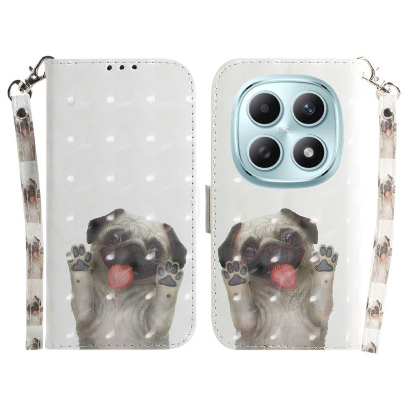 Etui Folio Xiaomi Redmi Note 15 5g Mops Ze Smyczką