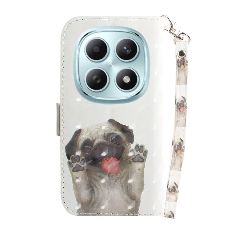 Etui Folio Xiaomi Redmi Note 15 5g Mops Ze Smyczką