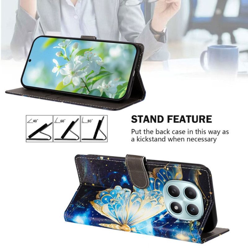 Etui Folio Xiaomi Redmi Note 15 5g Motyl Z Gwiazdami Etui Ochronne