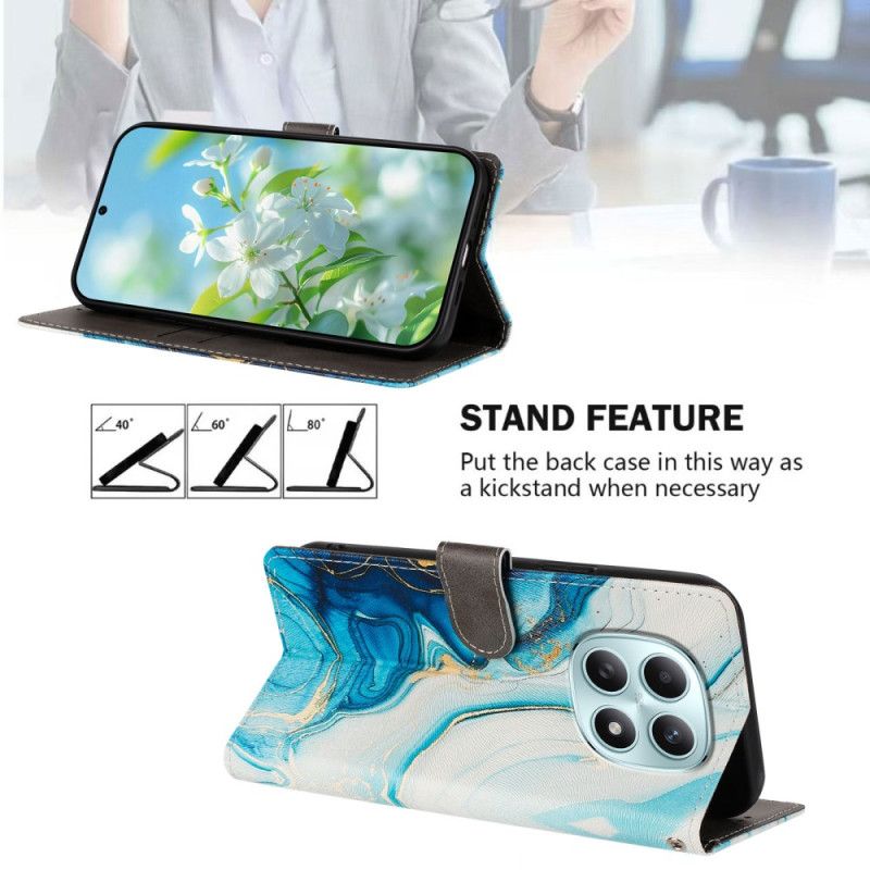Etui Folio Xiaomi Redmi Note 15 5g Niebieski Marmur