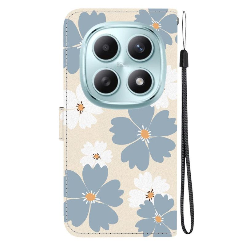 Etui Folio Xiaomi Redmi Note 15 5g Niebieskie Stokrotki