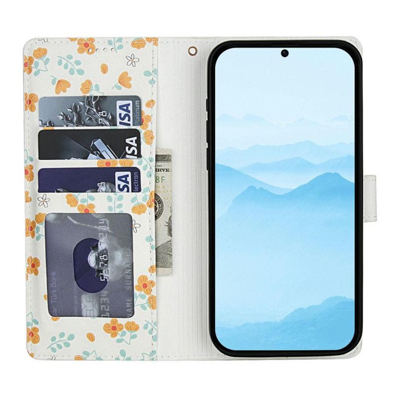 Etui Folio Xiaomi Redmi Note 15 5g Pasek W Kwiaty