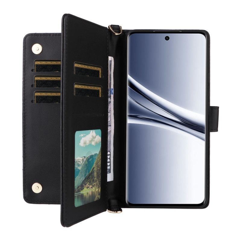 Etui Folio Xiaomi Redmi Note 15 5g Pikowana Z Paskiem Na Ramię I Paskiem Etui Ochronne