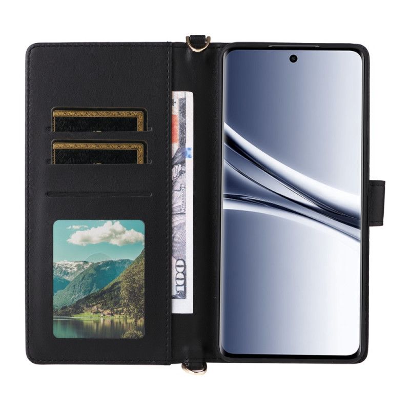 Etui Folio Xiaomi Redmi Note 15 5g Pikowana Z Paskiem Na Ramię I Paskiem Etui Ochronne