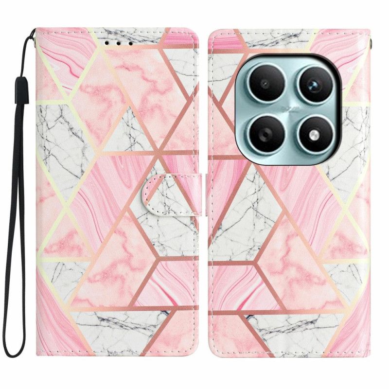 Etui Folio Xiaomi Redmi Note 15 5g Różowy Marmur