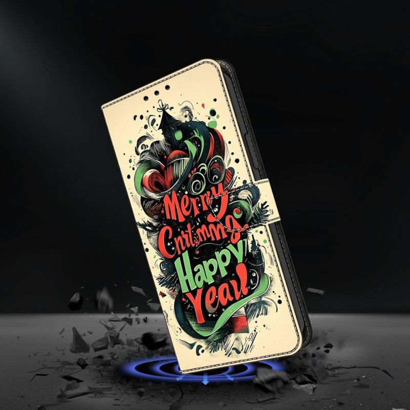 Etui Folio Xiaomi Redmi Note 15 5g Świąteczne Graffiti