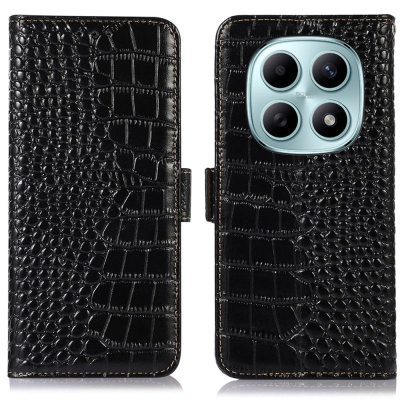Etui Folio Xiaomi Redmi Note 15 5g Tekstura Krokodyla Blokująca Rfid Etui Ochronne