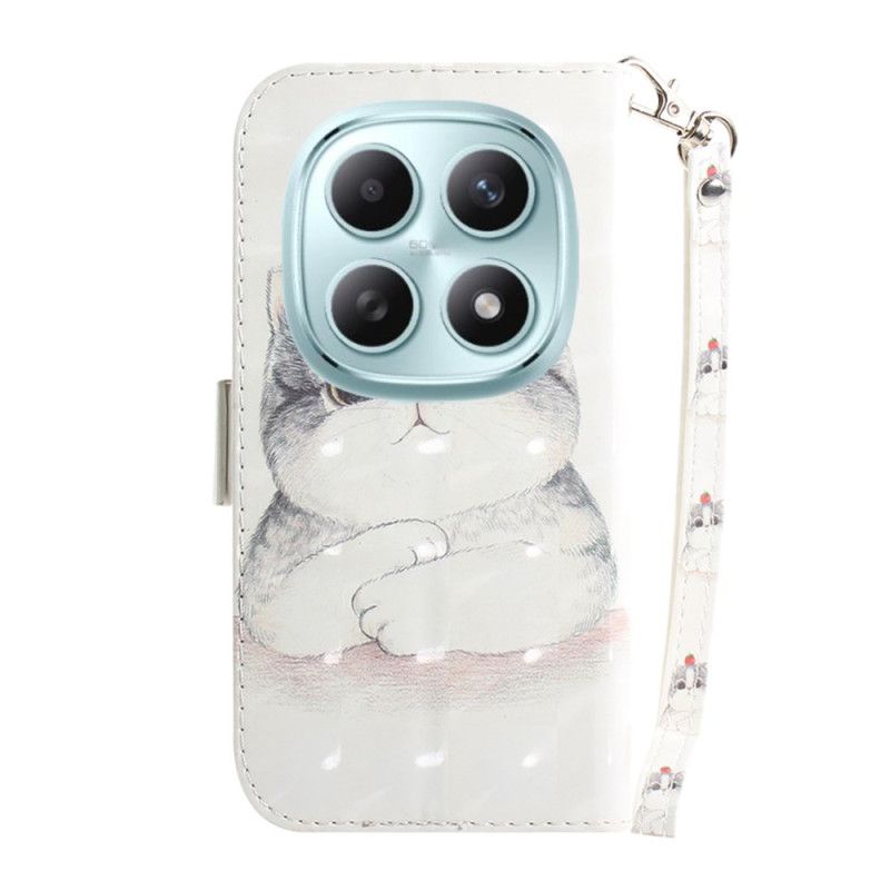 Etui Folio Xiaomi Redmi Note 15 5g Uroczy Kotek Ze Smyczką Etui Ochronne