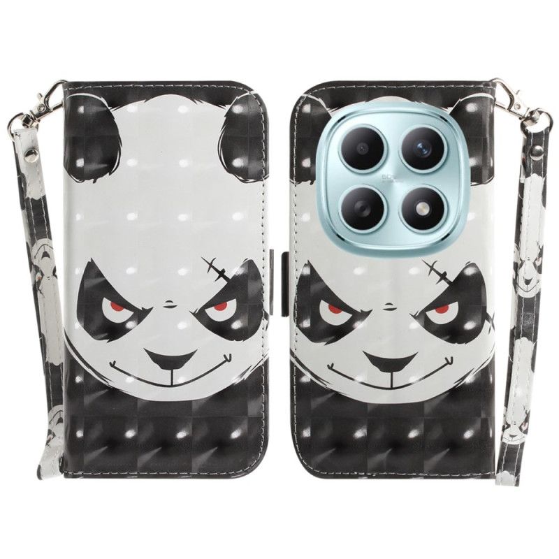 Etui Folio Xiaomi Redmi Note 15 5g Wściekła Panda Ze Smyczką
