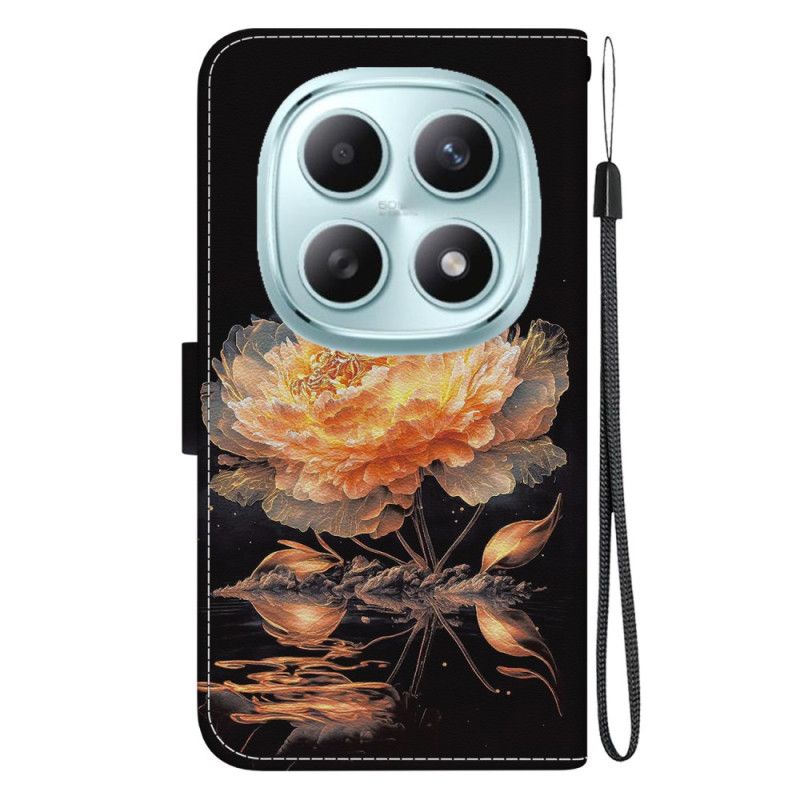 Etui Folio Xiaomi Redmi Note 15 5g Złota Piwonia Etui Ochronne