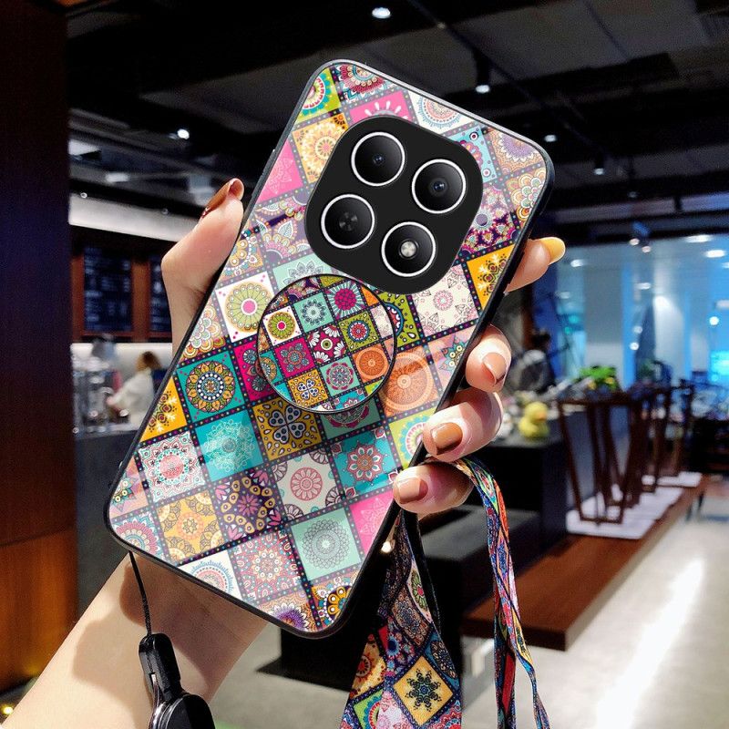 Etui Xiaomi Redmi Note 15 5g Patchworkowa Podstawka I Pasek Etui Ochronne