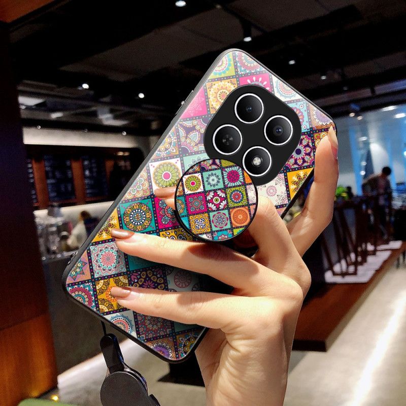 Etui Xiaomi Redmi Note 15 5g Patchworkowa Podstawka I Pasek Etui Ochronne