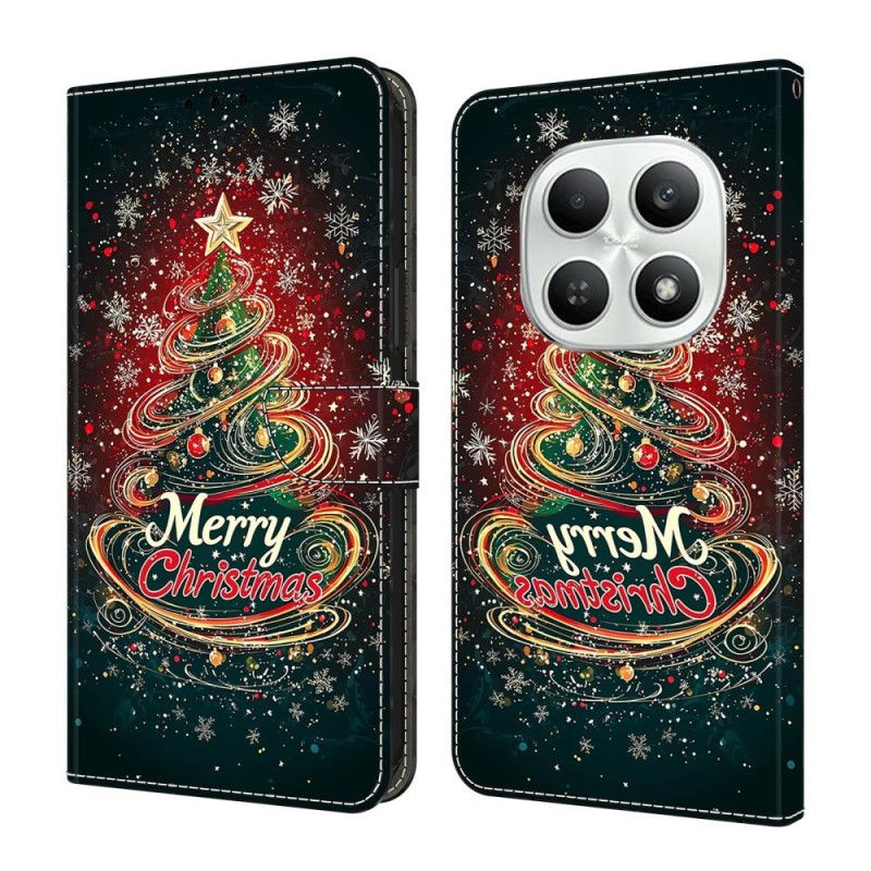 Skórzany Futerał Xiaomi Redmi Note 15 5g Etui Na Telefon Choinka