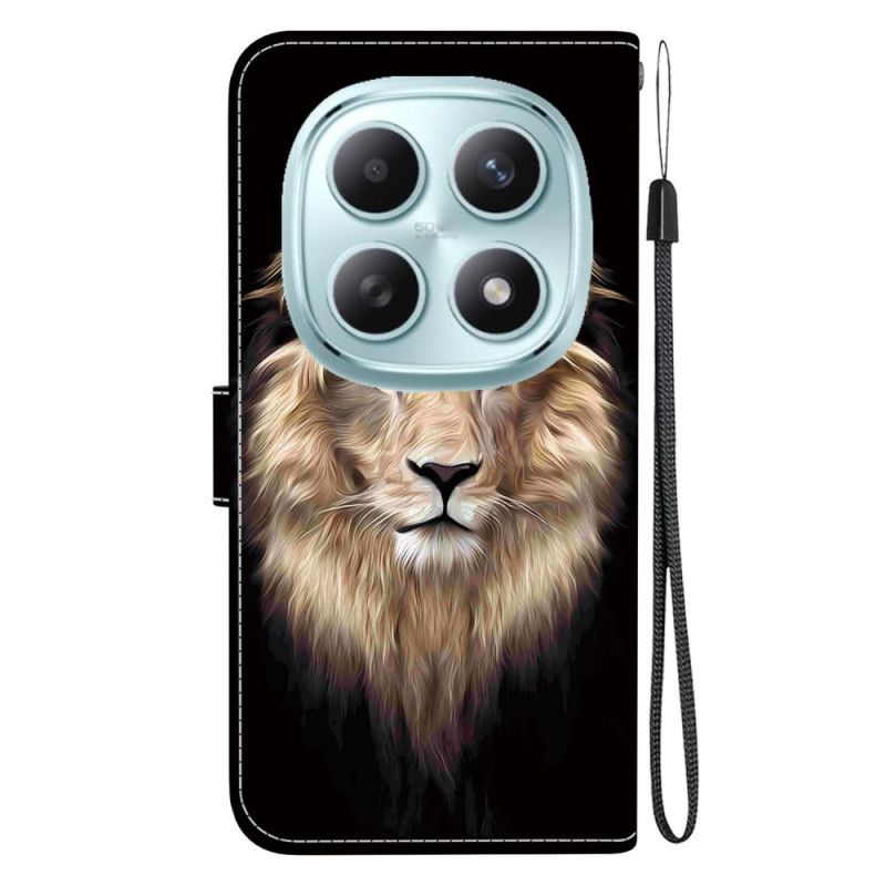 Skórzany Futerał Xiaomi Redmi Note 15 5g Etui Na Telefon Głowa Lwa