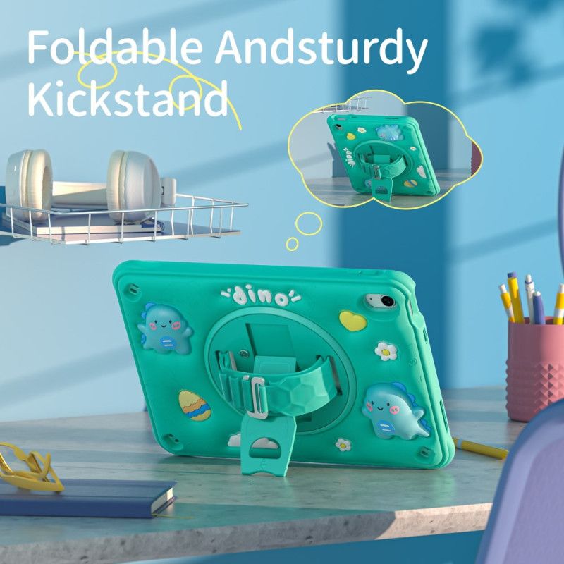 Etui Do iPad (2025) Pasek I Podpórka Dla Dzieci W Kształcie Dinozaura